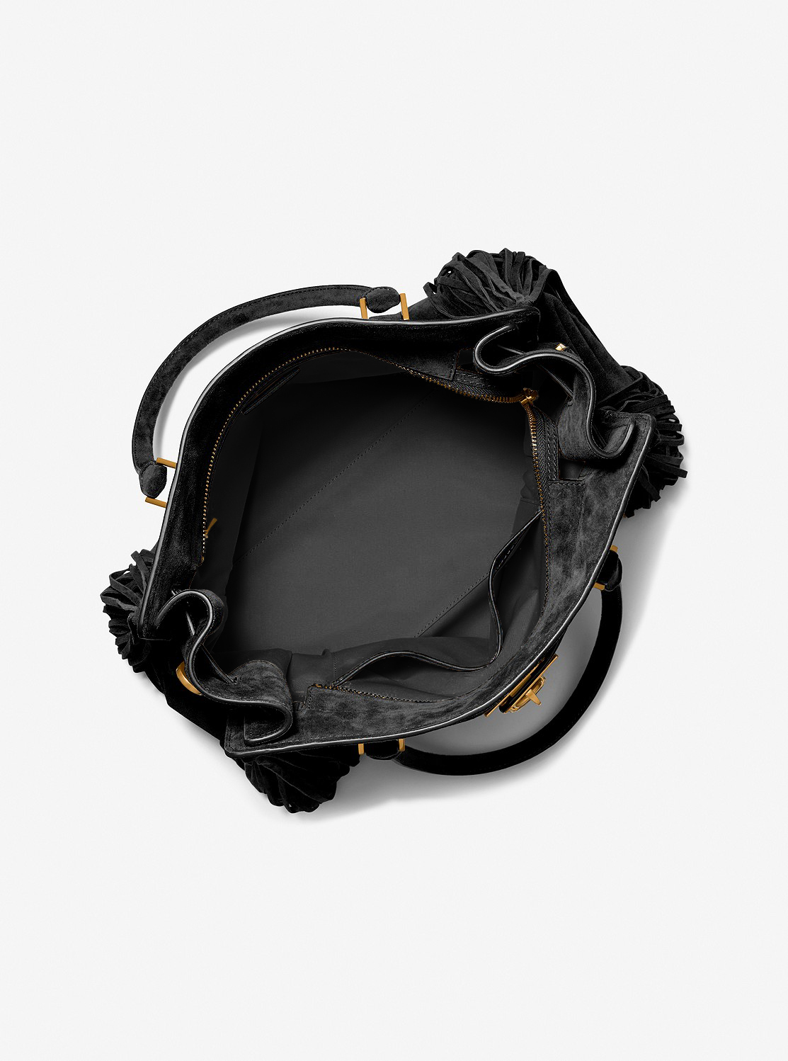 HAMILTON MODERNE フリンジ スエード サッチェル ラージ