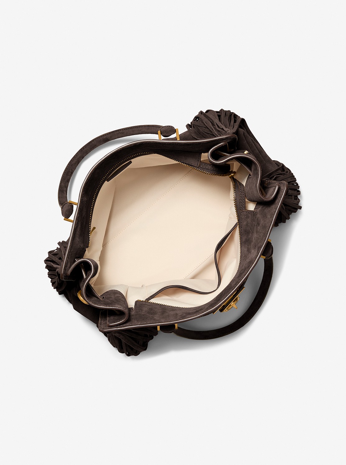 HAMILTON MODERNE フリンジ スエード サッチェル ラージ