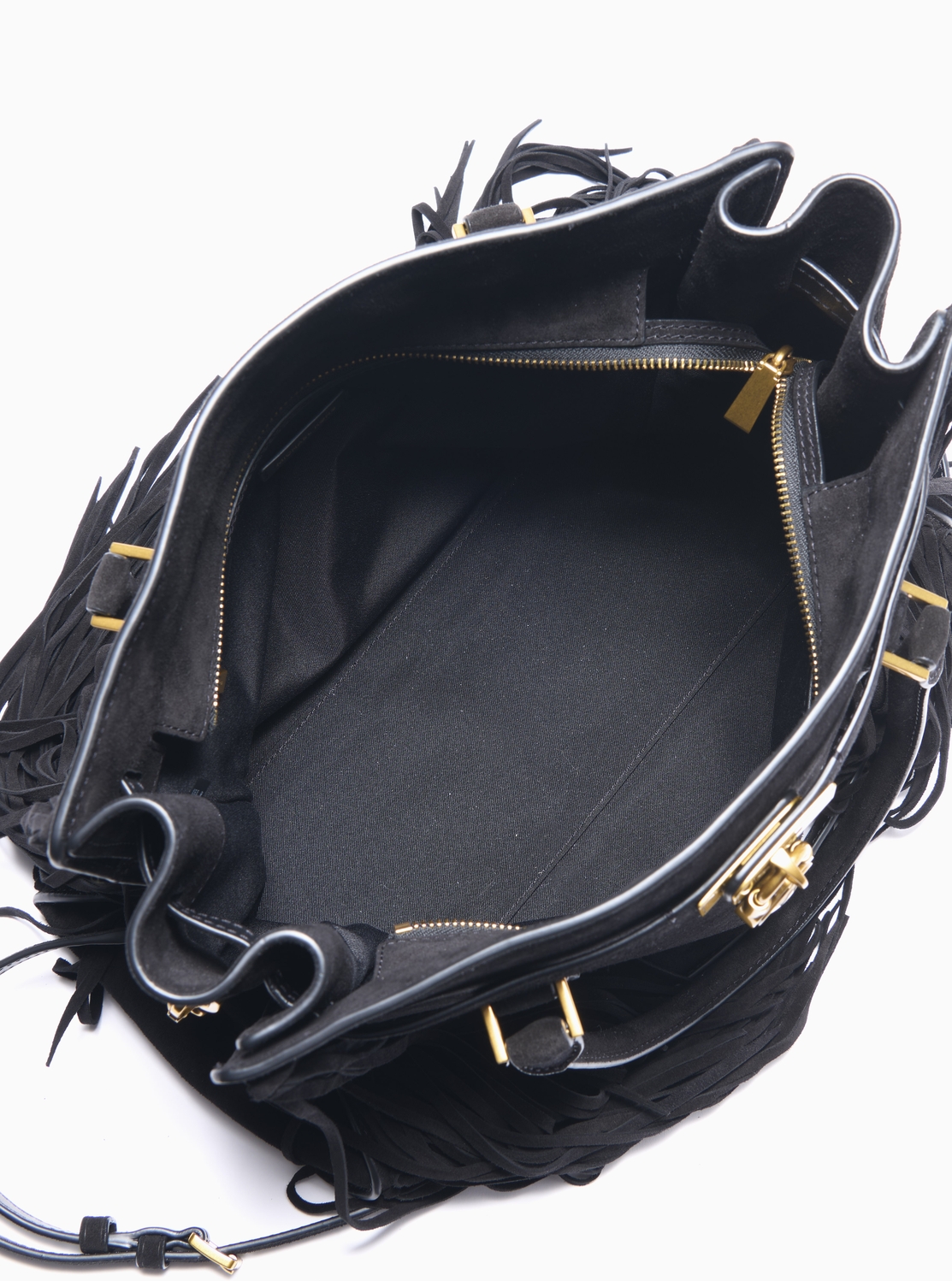 HAMILTON MODERNE フリンジ スエード サッチェル ラージ