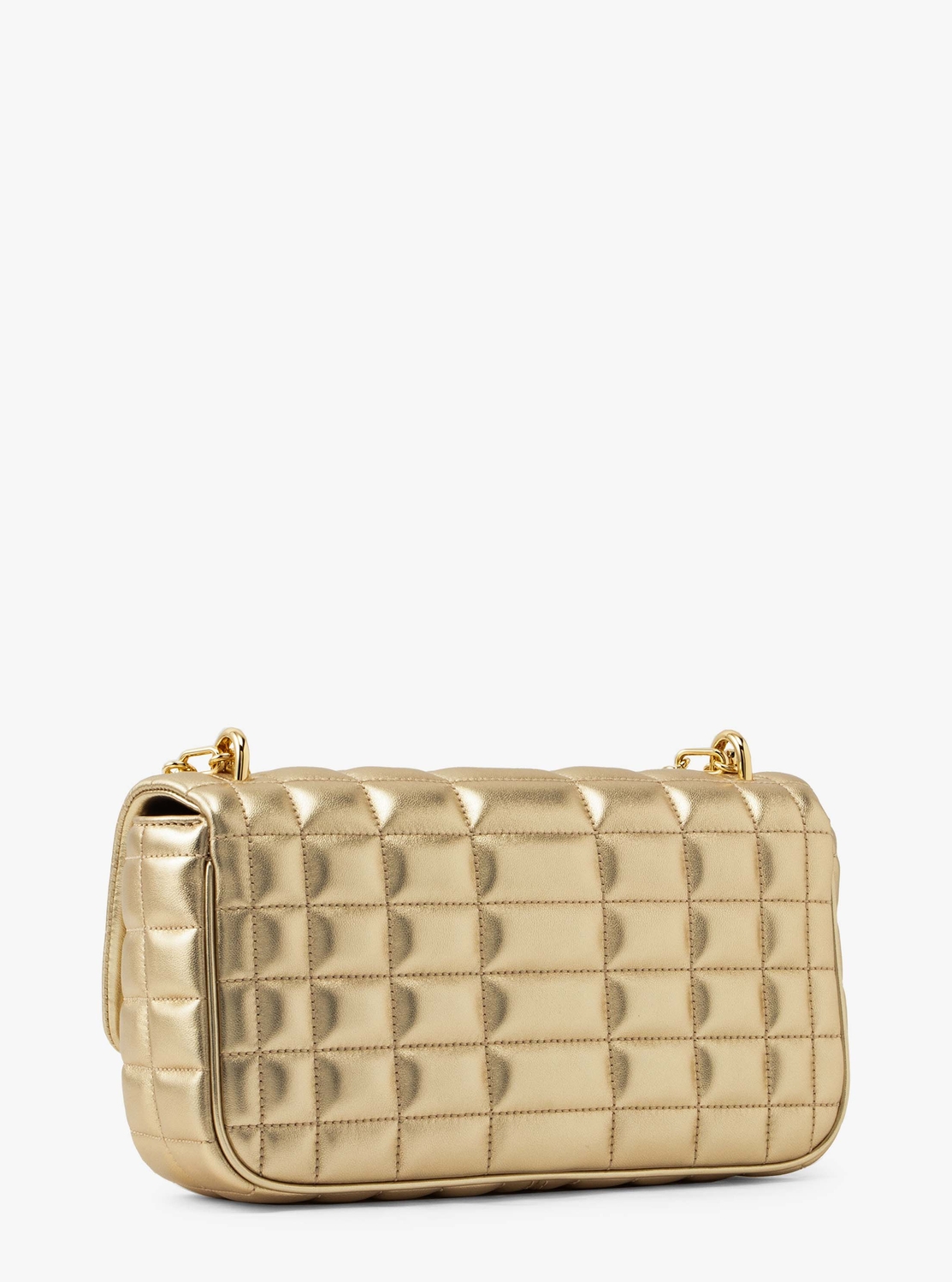 TRIBECA メタリック キルテッドレザー ショルダー ラージ