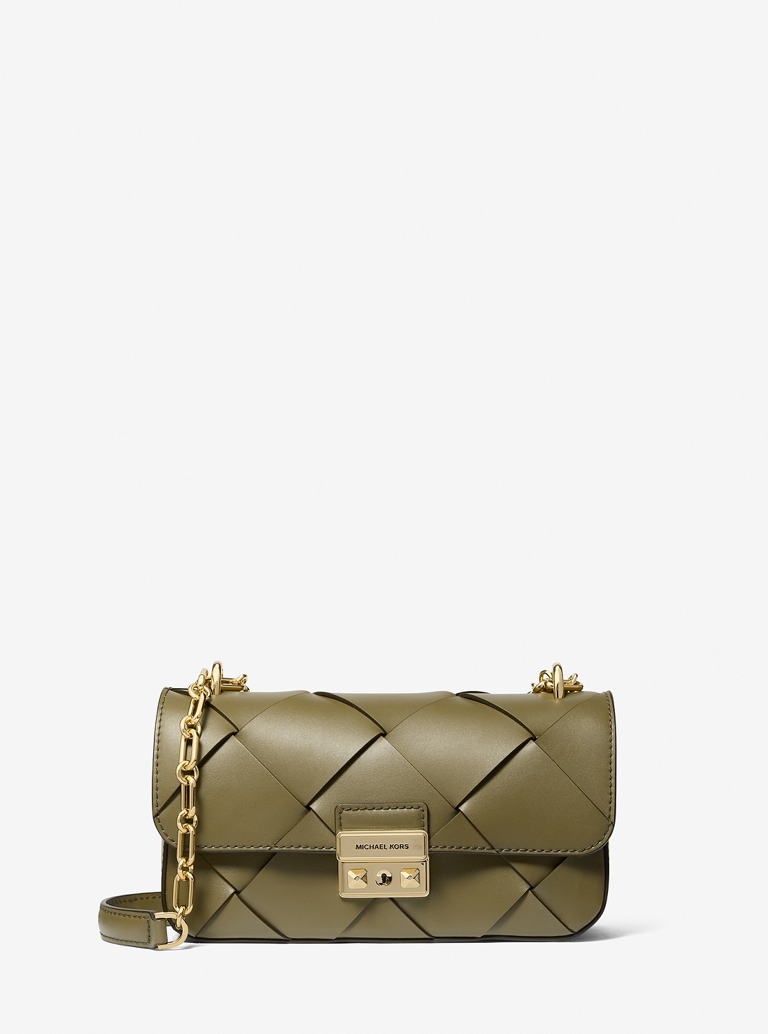 国内買付★Michael Kors★TRIBECAウーヴン ショルダー スモール 公式アウトレット】TRIBECA ウーヴン レザー ショルダー