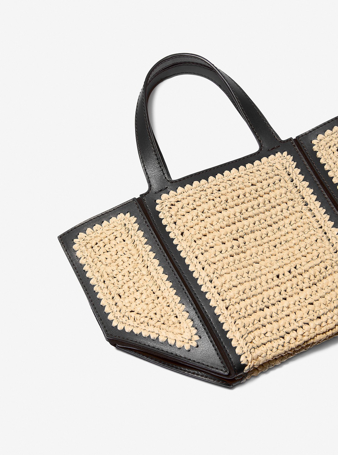 MICHAEL KORS ストロー トートバッグ 公式アウトレット】JORDI ハンドクロシェ & レザー トート