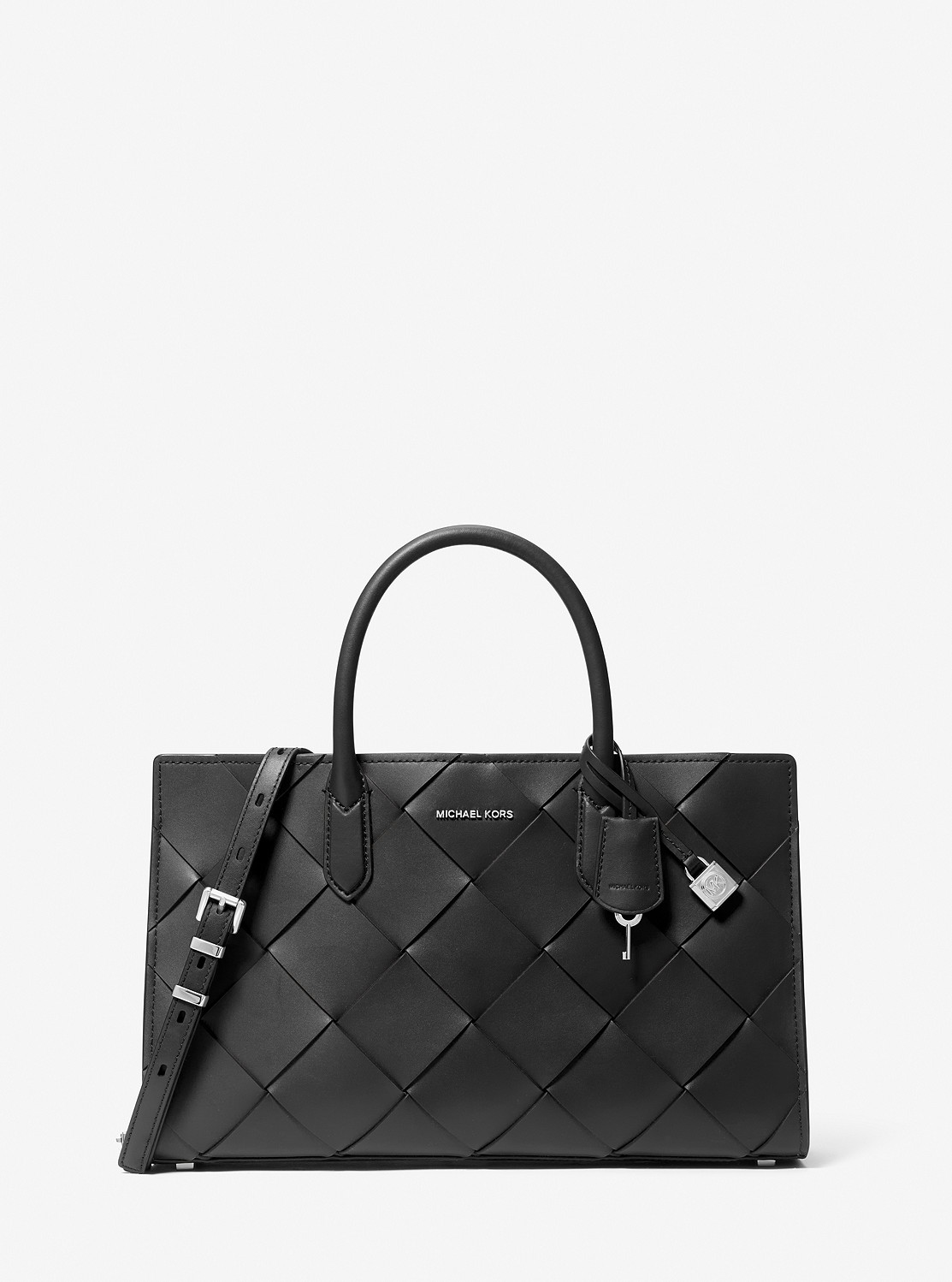 国内完売Michael Kors Scarlett ミディアム サッチェルバッグ 公式アウトレット】SCARLETT ウーヴン レザー サッチェル