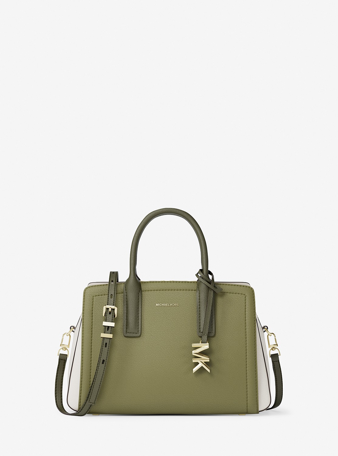 LAILA カラーブロック ぺブルレザー サッチェル スモール