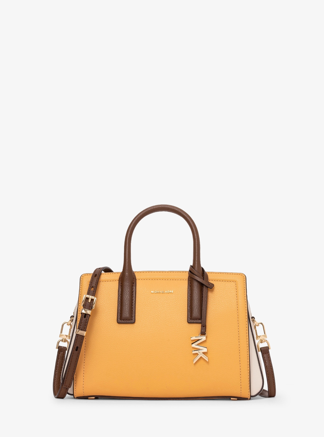 LAILA カラーブロック ぺブルレザー サッチェル スモール