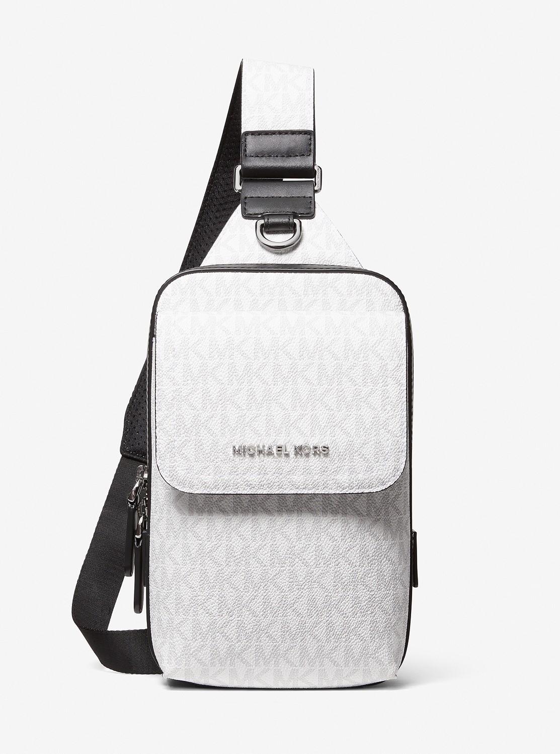 【新品】MICHAEL KORS マイケルコース バッグ レザースリングバッグ 公式アウトレット】HUDSON フラップ スリングパッグ ミディアム - MK