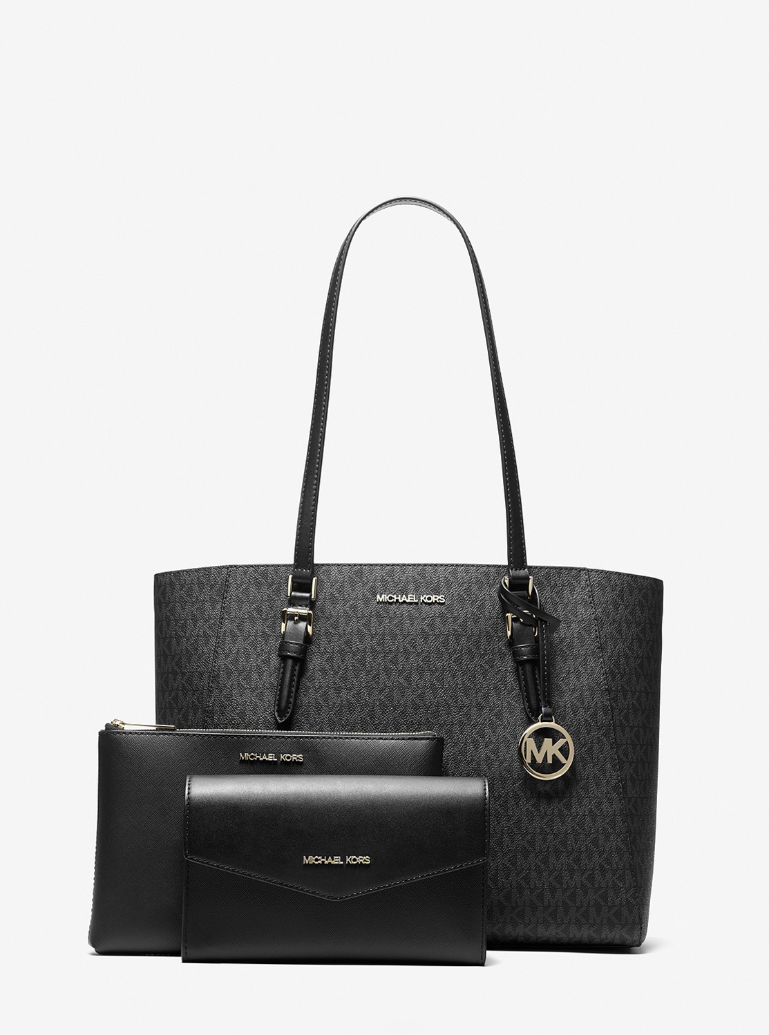 ゆ*ん様 MICHAEL KORS CHARLOTTE 3 IN 1 トート 未 Charlotte Large 3-in-1 Signature Logo Tote Bag in BROWN - Sale