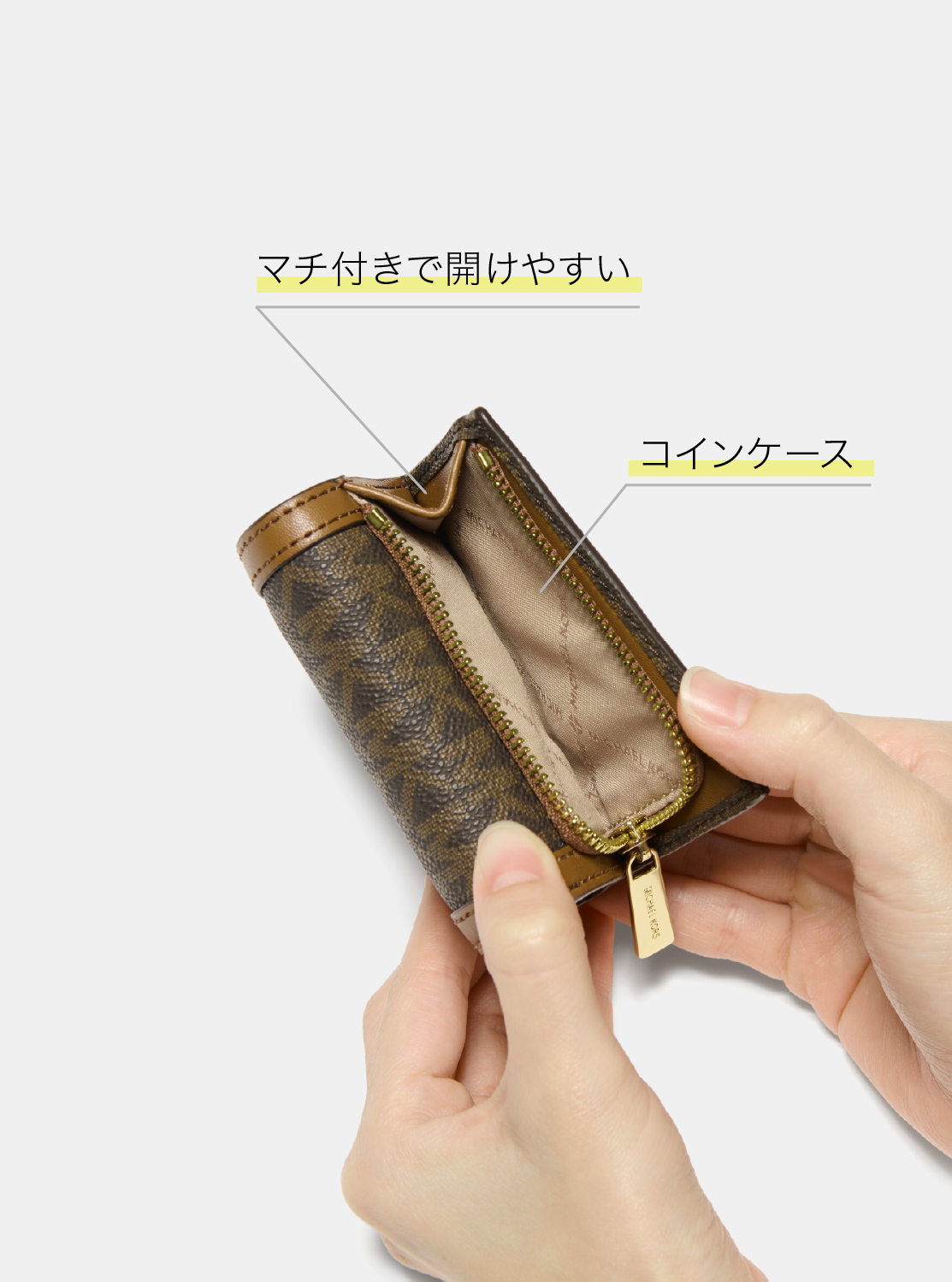 JET SET TRAVEL トライフォールド ジップウォレット エクストラスモール - MKシグネチャー