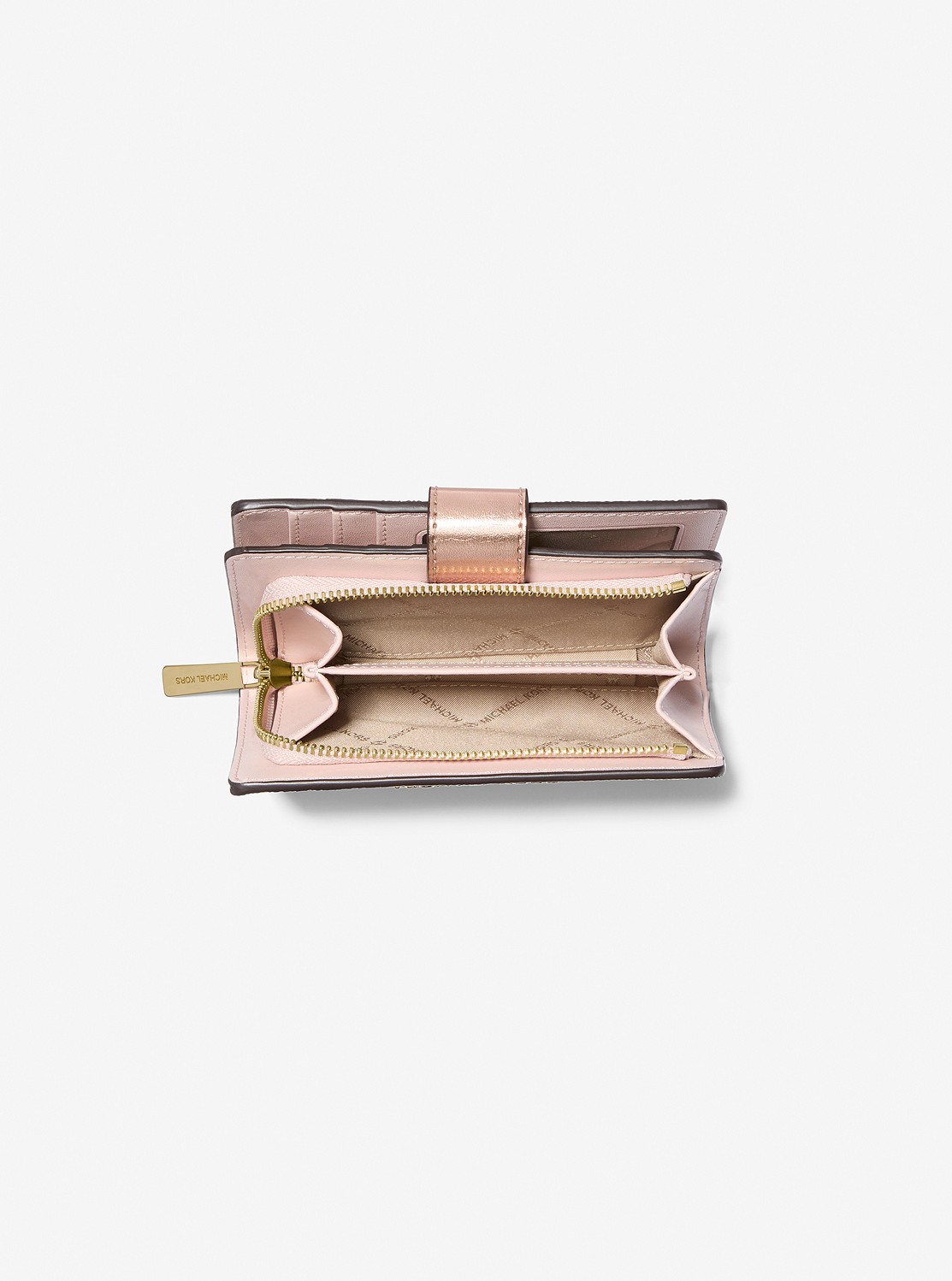 JET SET TRAVEL ビルフォールド ジップ コンパクト ウォレット ミディアム - MKシグネチャー