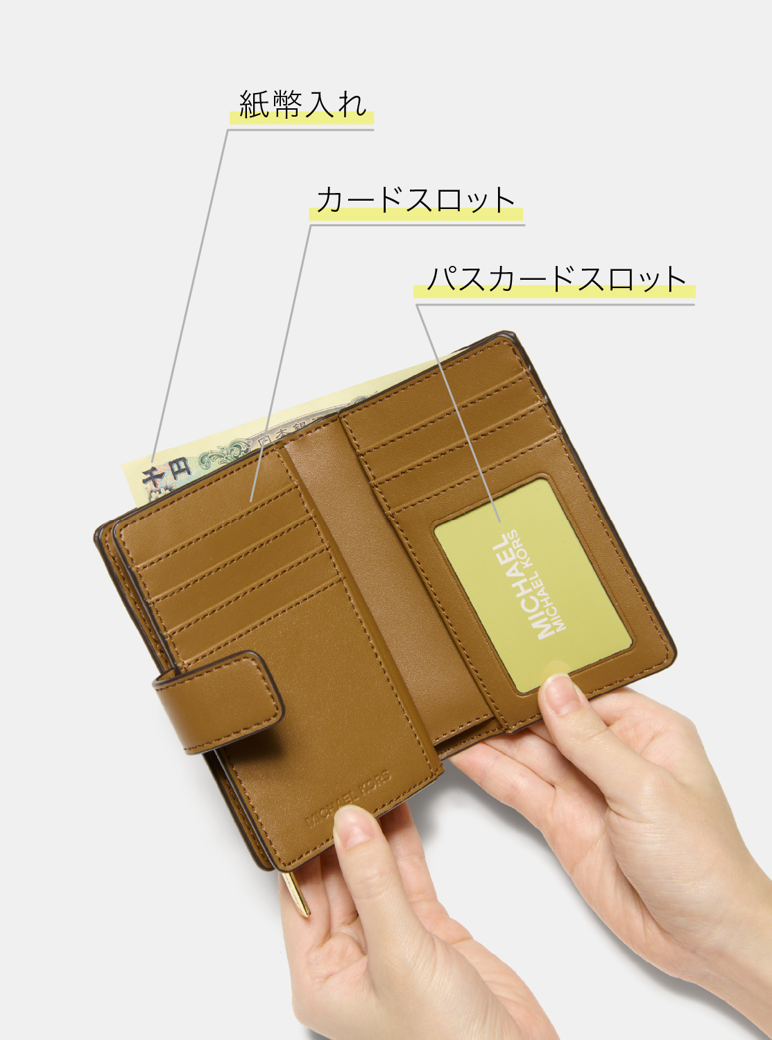 JET SET TRAVEL ビルフォールド ジップ コンパクト ウォレット ミディアム - MKシグネチャー