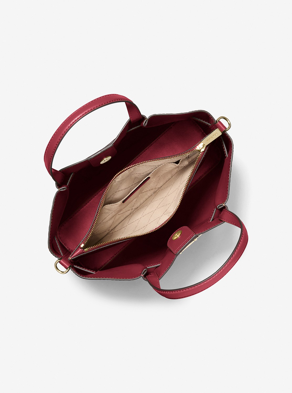 CARSON クロコダイル エンボス センタージップ サッチェル ミディアム