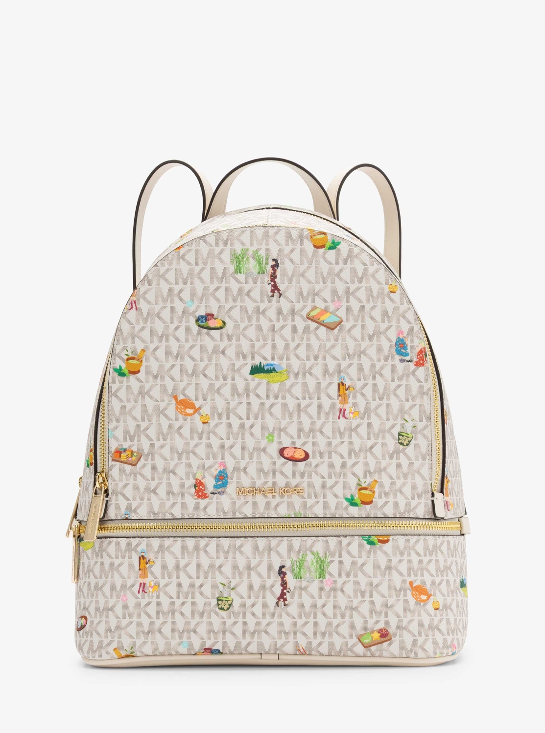 新品タグ付✨マイケルコース RHEAZIP バックパック シグネチャー ピンク 公式アウトレット】【日本限定】RHEA ジップ バックパック ミディアム