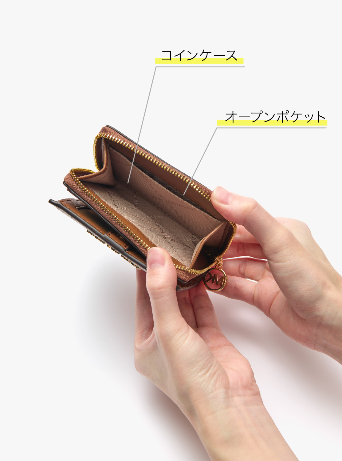 新品 マイケルコース JET SET 2つ折り ジップ チャーム ウォレット 公式アウトレット】JET SET TRAVEL ジップ チャーム ウォレット