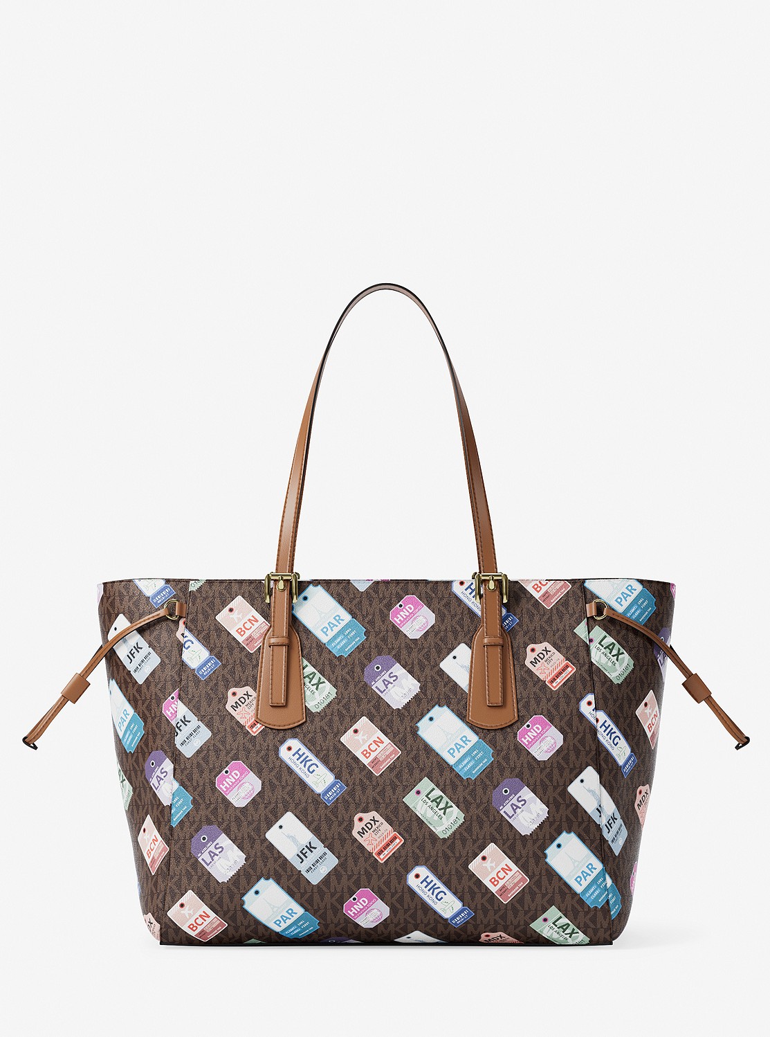 VOYAGER エンベリッシュ プリント MF トップジップ トート ラージ - MKシグネチャー