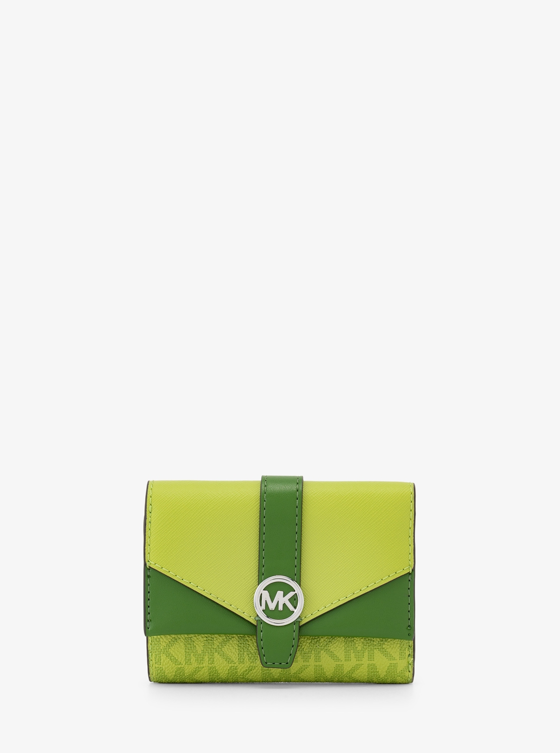 MICHAEL KORS 緑色 三つ折り財布 公式アウトレット】【日本限定】GREENWICH エンベロープ トライ
