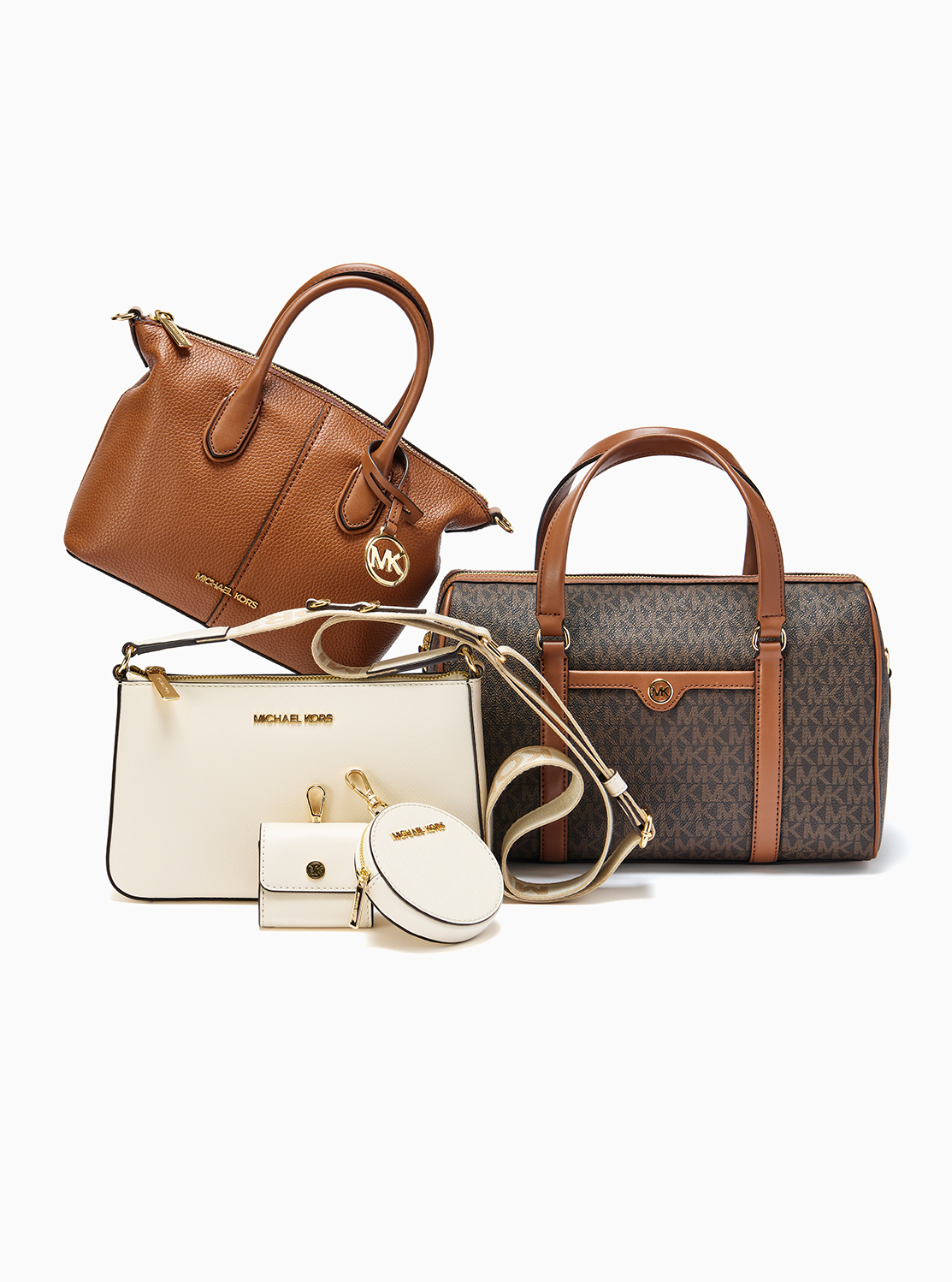 JET SET TRAVEL クロスボディ ウィズ テックアタッチ スモール - MKシグネチャー