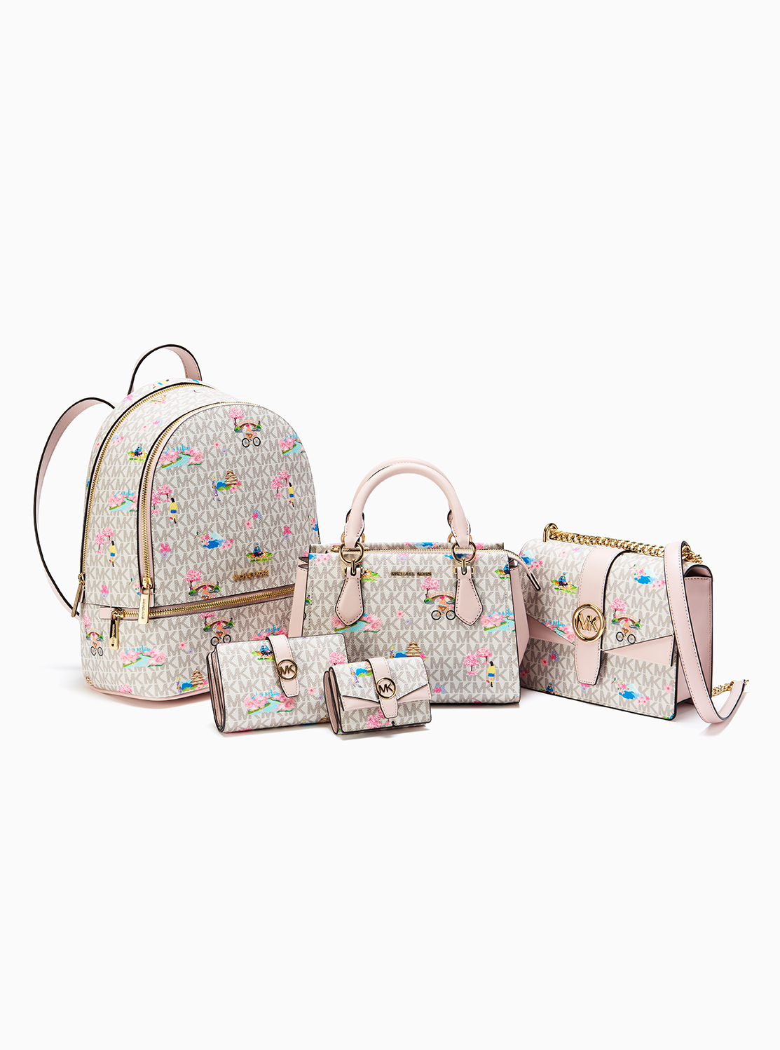 【日本限定】GREENWICH エンベリッシュ タブ ジップアラウンド ウォレット ミディアム - MKシグネチャー