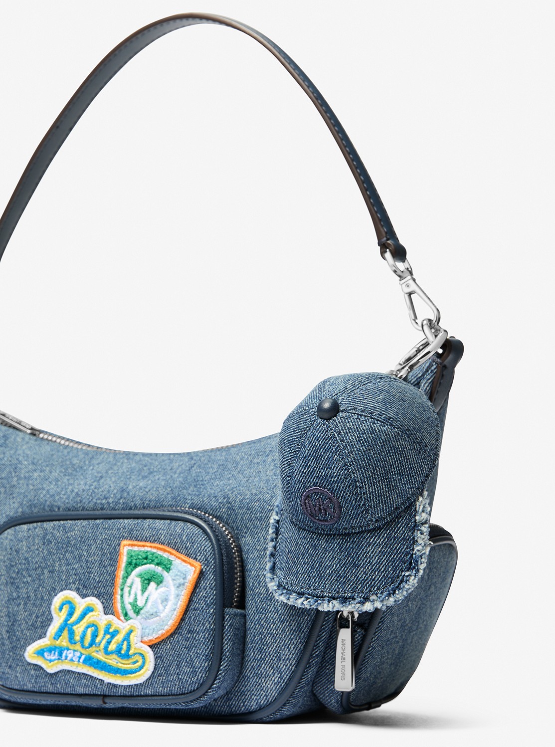 MICHAEL KORS デニムクマ型キーホルダー オマケ付き 公式アウトレット】デニム ベースボール キャップ キーチャーム
