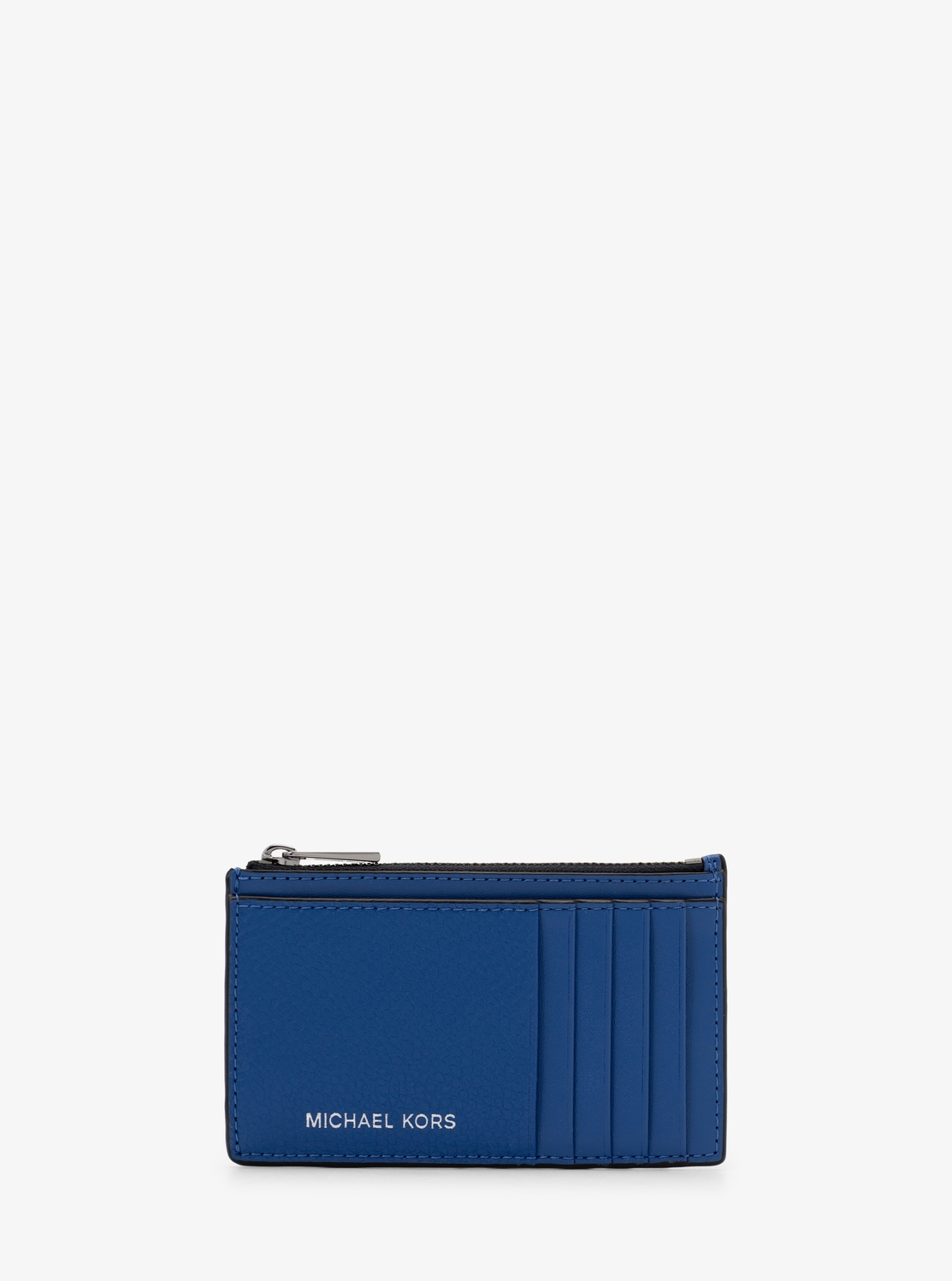 マイケルコース メンズ ジップ 折財布 チェーン付き デニムブルー 公式アウトレット】COOPER ぺブルレザー スリム ジップ ウォレット