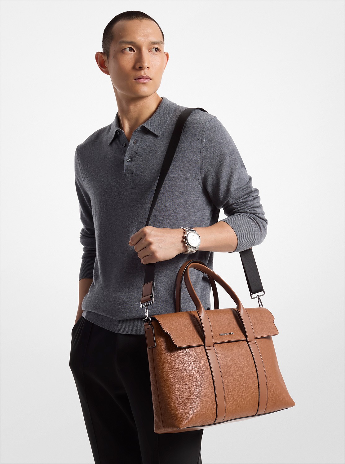 【美品】 マイケルコース ビジネスバッグ ブリーフケース レザー 三層 MICHAEL KORS - マイケルコース／Michael Kors バッグ ブリーフ