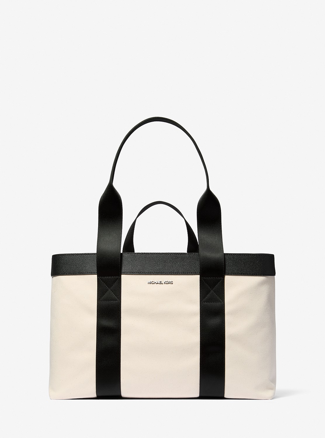国内発送【MICHEAL KORS】コットンキャンバス トートバッグ BROOKLYN オーバーサイズ コットンキャンバス トート | トート