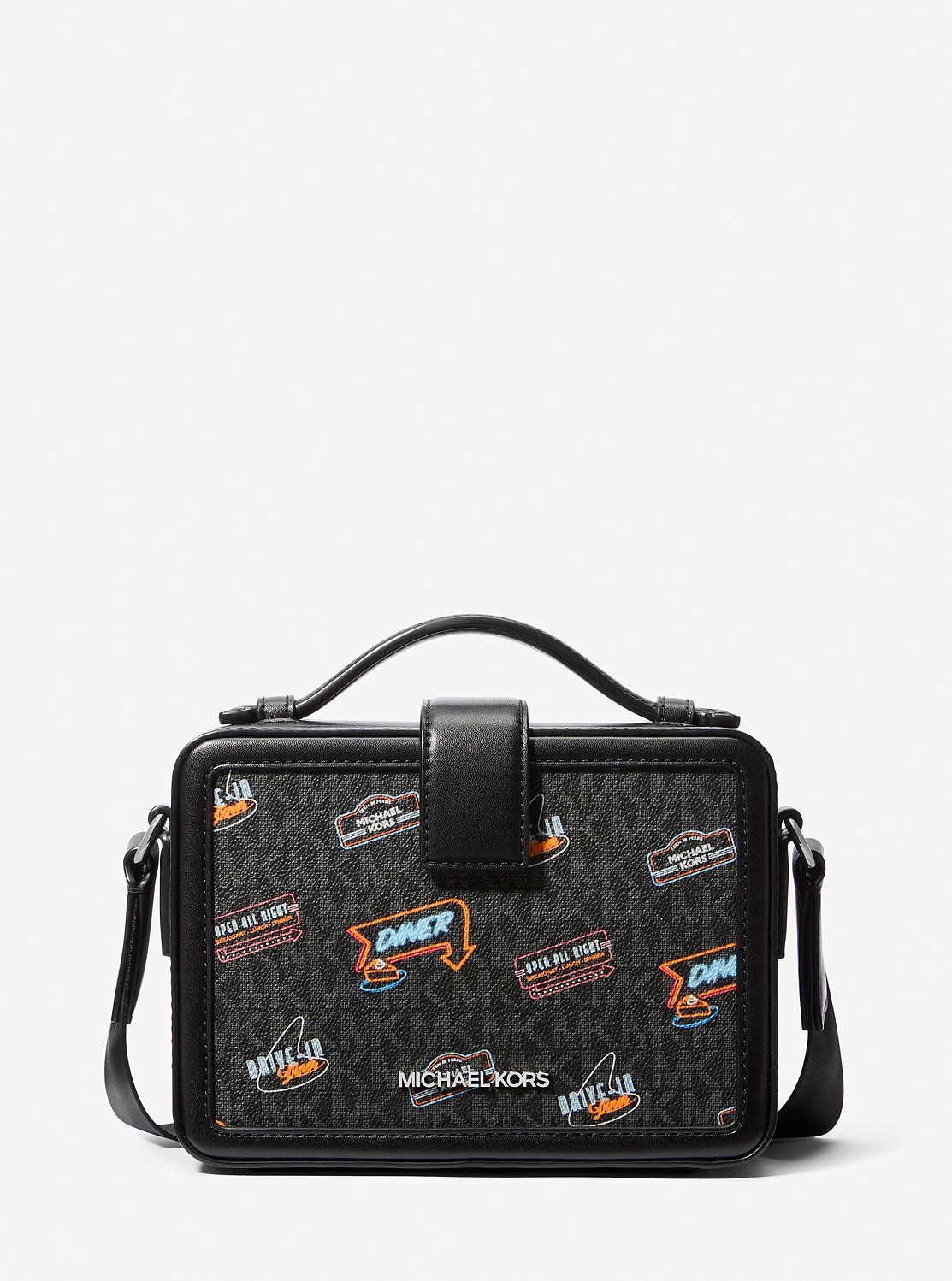 MICHAEL KORS マイケルコース ショルダーバッグ サコッシュ 総柄 黒 公式アウトレット】COOPER エンブリッシュ クロスボディ - MK