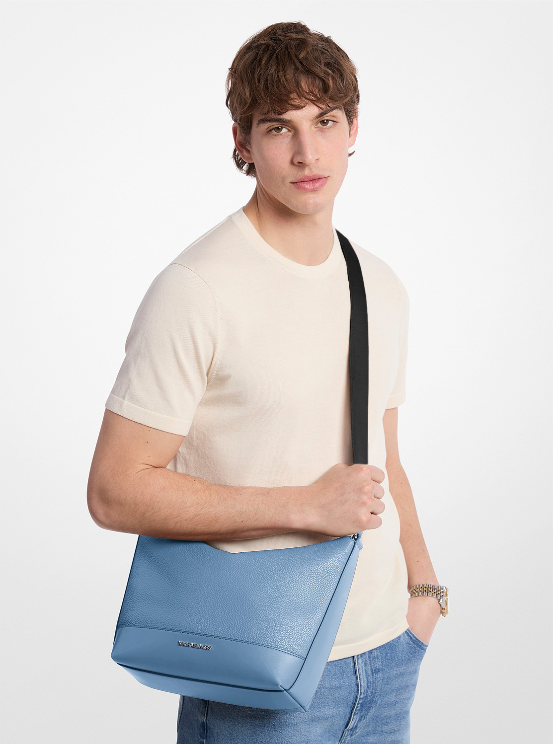 即日発送★Michael Kors★COOPER ぺブルレザー クレセントバッグ 公式アウトレット】COOPER ぺブル レザー クレセントバッグ