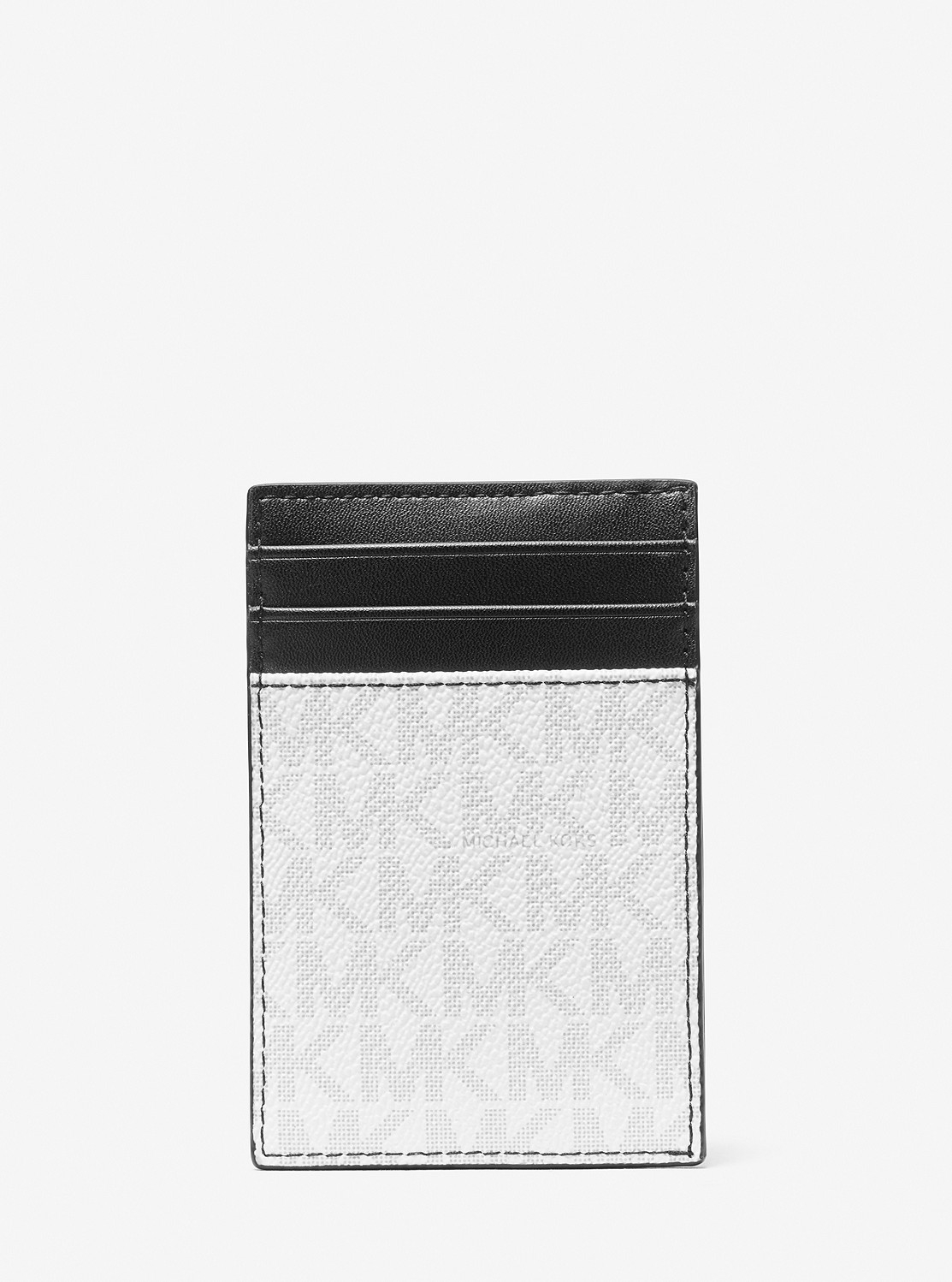 【Michael Kors】 ロゴボタンカードケース 公式アウトレット】HUDSON ロゴ カードケース - MKシグネチャー