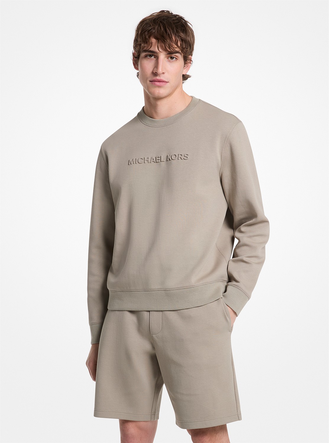 MICHAEL KORS ロゴ入り トレーナー スウェット 公式アウトレット】エンボス ロゴ コットンブレンド スウェット