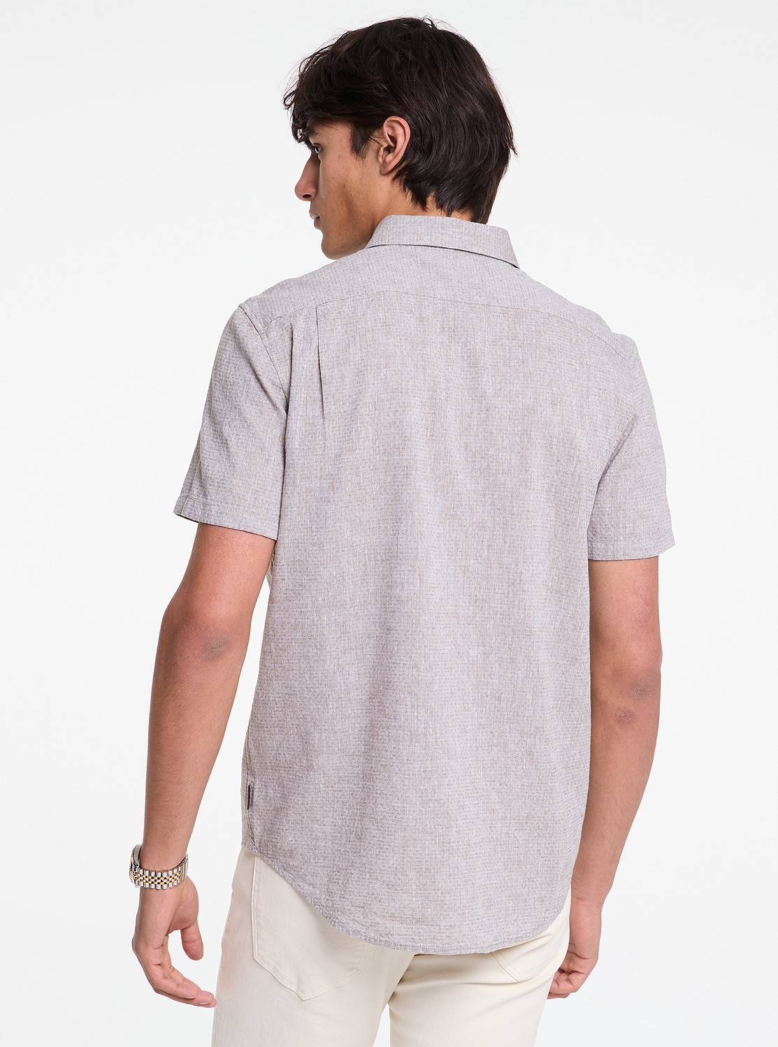 ドット リネン & コットン シャツ