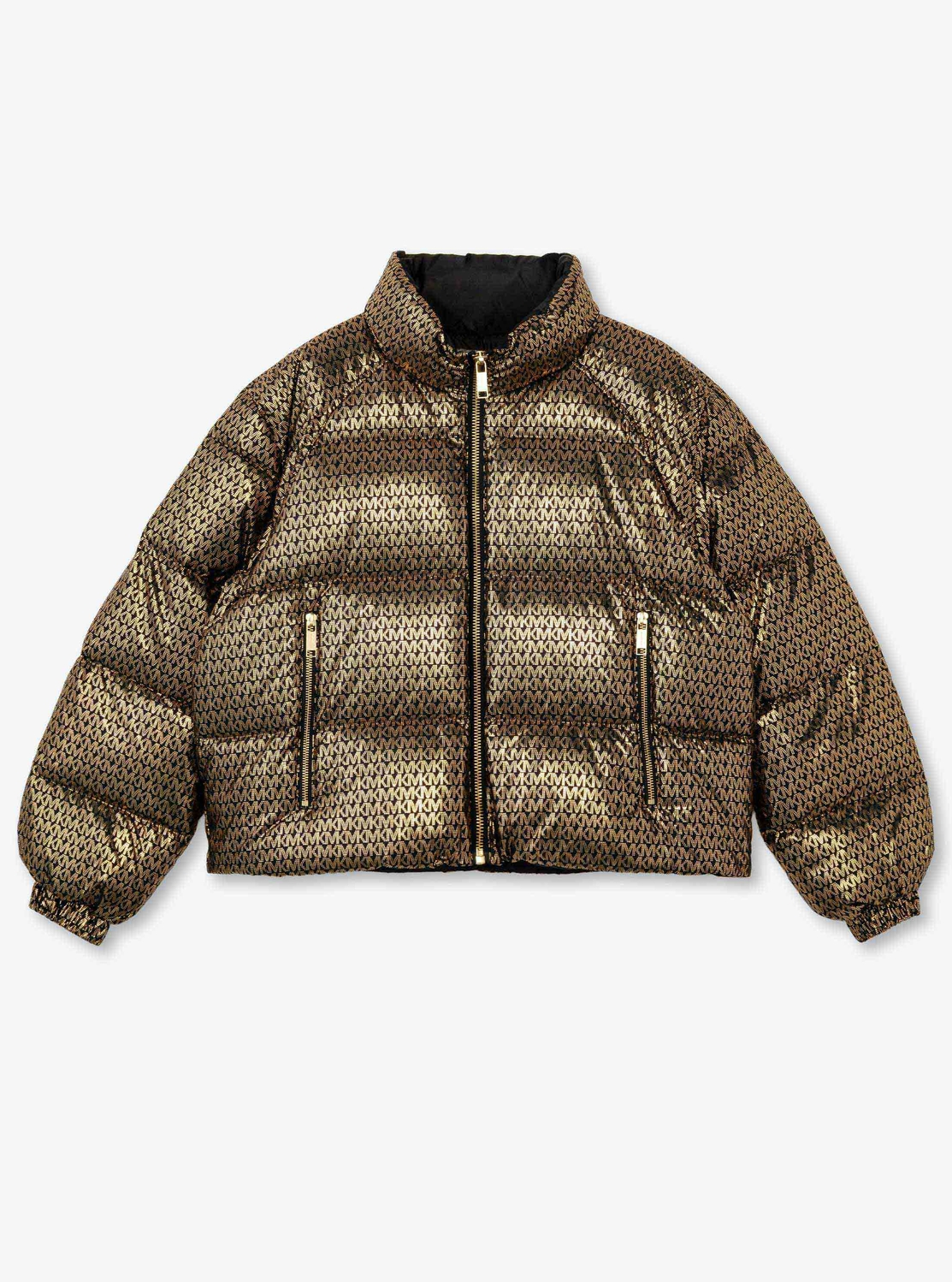 ✨新品✨ マイケルコース　 ミッドパファージャケット　ダウンジャケット 公式アウトレット】メタリック MKロゴ パファー ジャケット - アウター