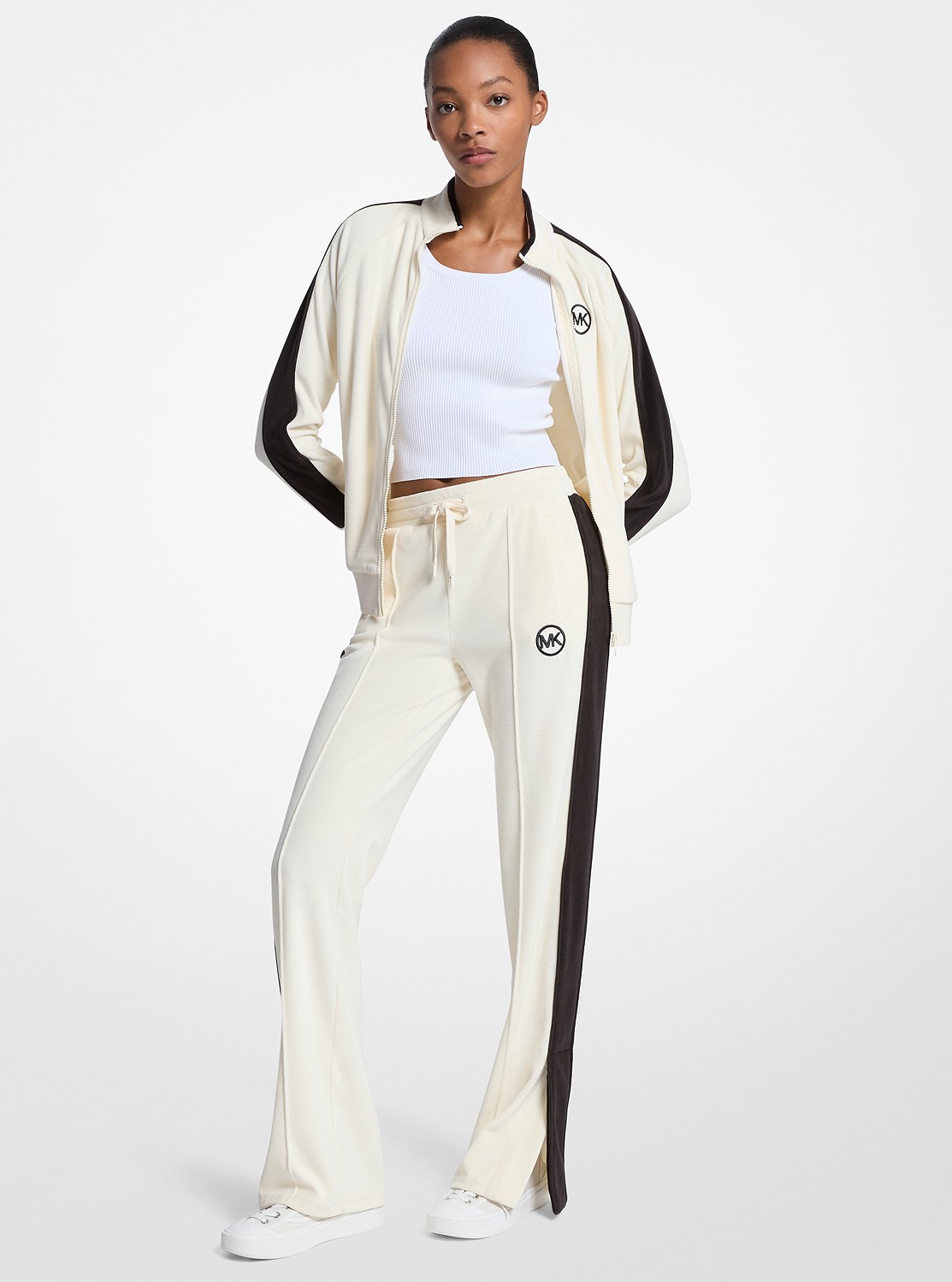 公式アウトレット】ベロア ワイドレッグ トラックパンツ - スカート