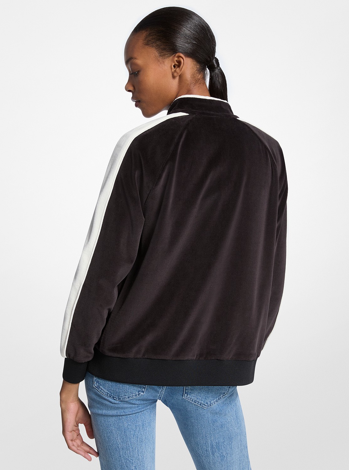 モ*ト様 MICHAEL KORS ベロアジャケット 公式アウトレット】ベロア ジップアップ トラックジャケット