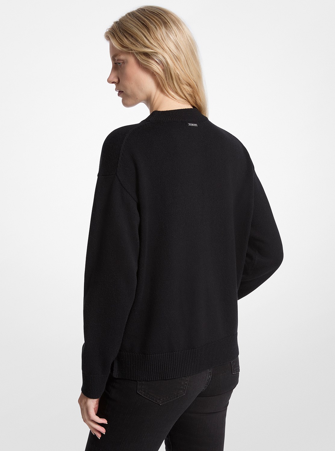 MKラインストーンロゴ クルーネック セーター