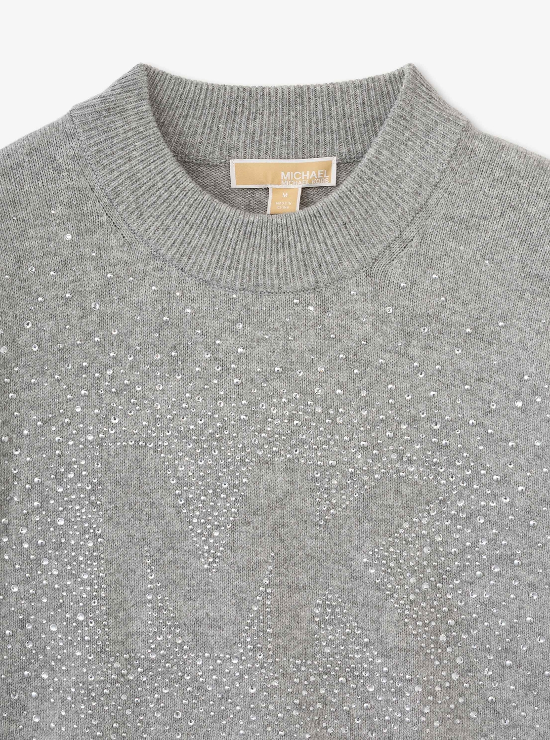 MKラインストーンロゴ クルーネック セーター