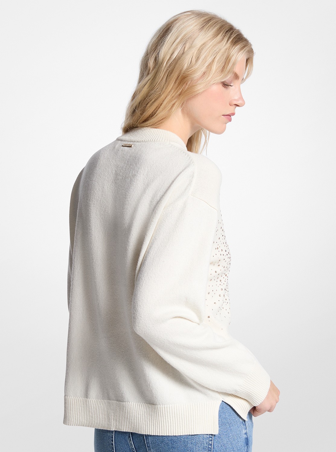 公式アウトレット】MKラインストーンロゴ クルーネック セーター