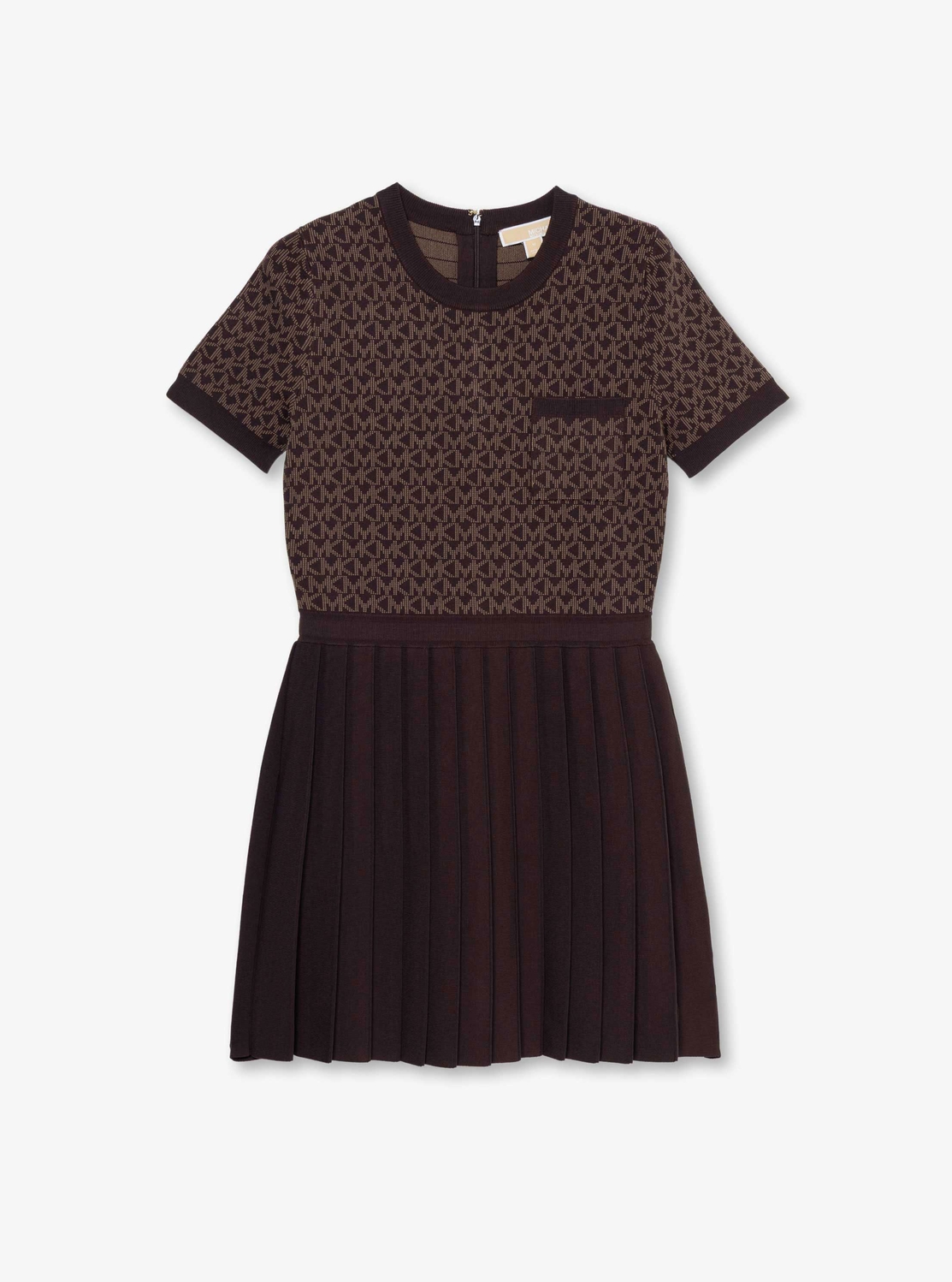 ロゴ ジャカード プリーツ ミニドレス