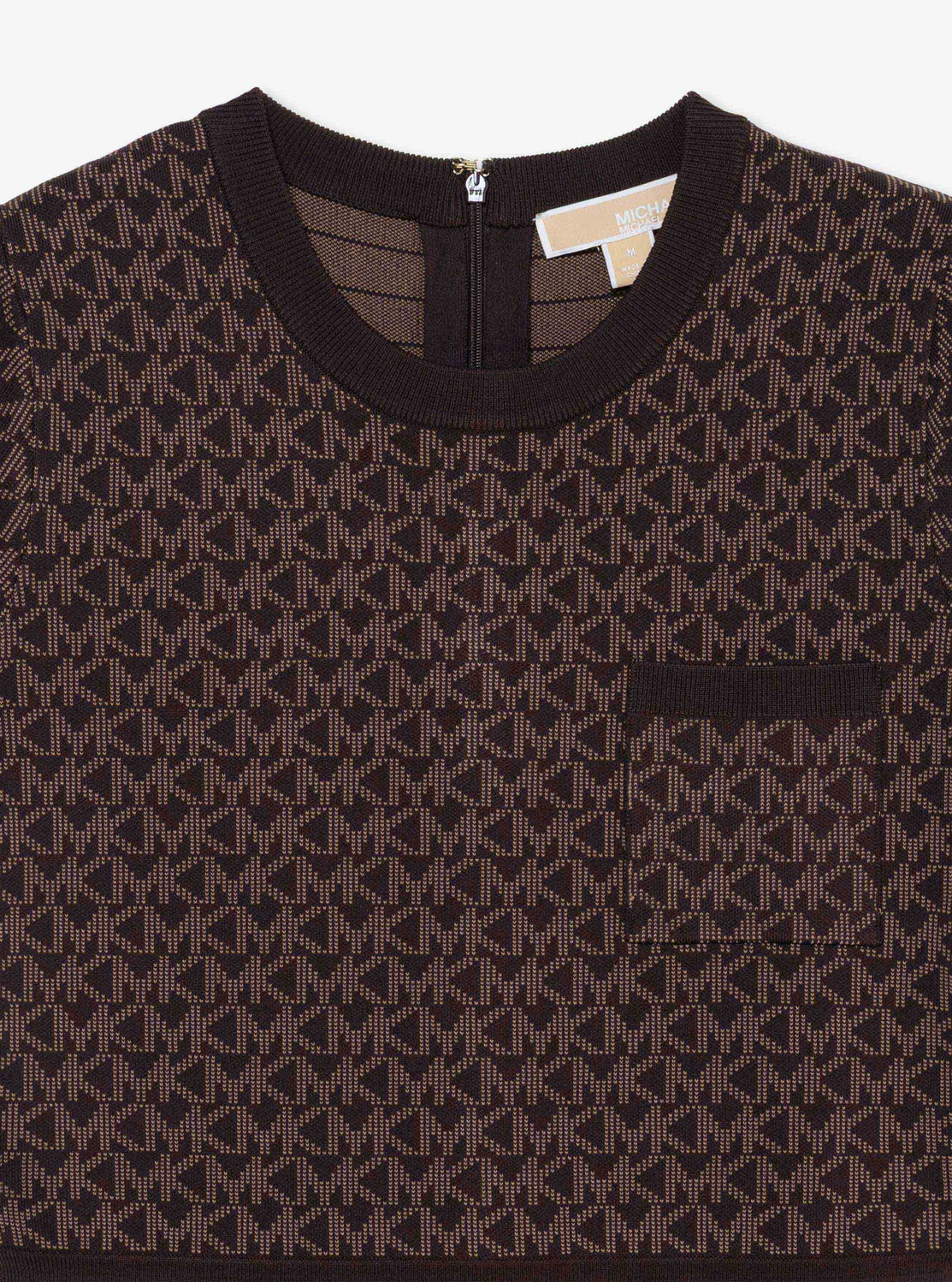 ロゴ ジャカード プリーツ ミニドレス