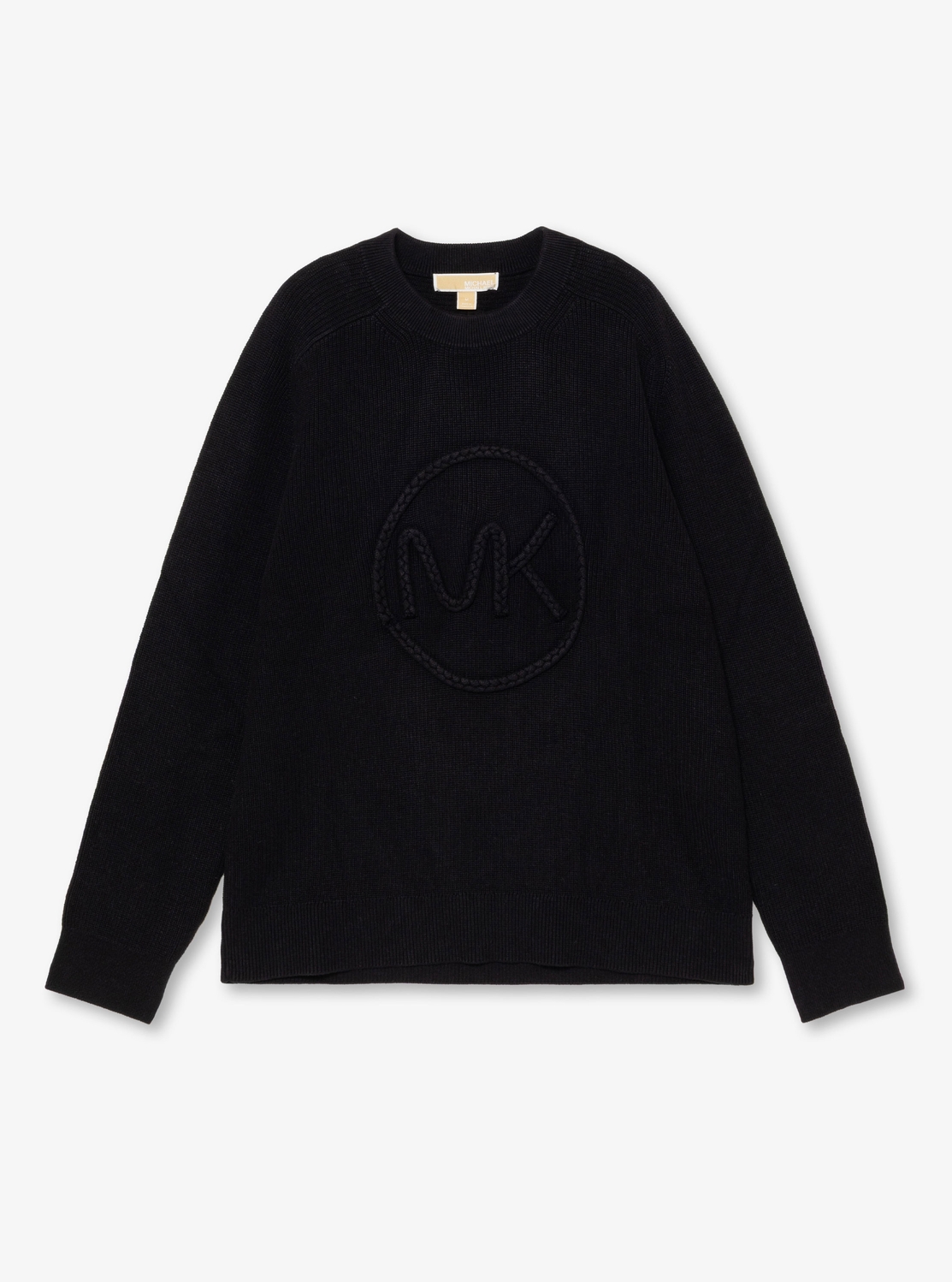 MICHAEL KORS ブラック セーター 公式アウトレット】ブレイディド ロゴ コットンブレンド セーター