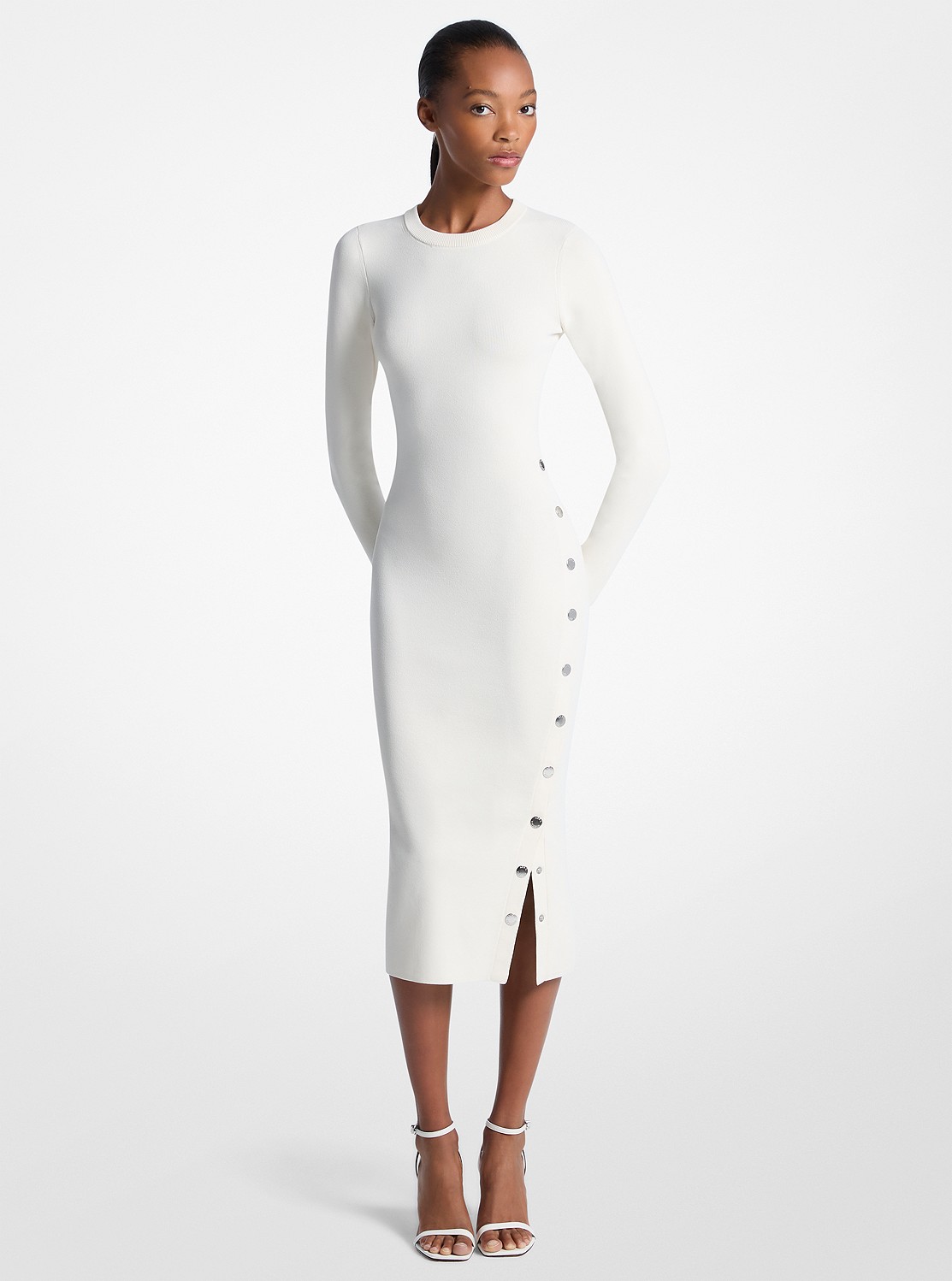 公式アウトレット】ビスコースブレンド スナップ ドレス - ワンピース