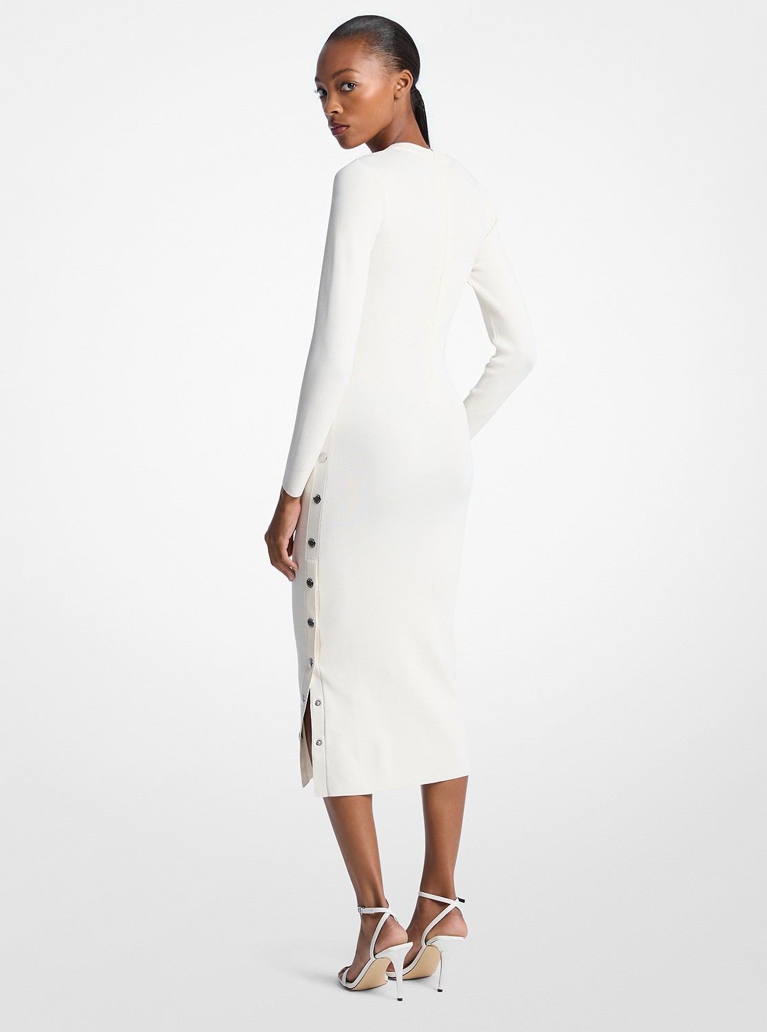 公式アウトレット】ビスコースブレンド スナップ ドレス - ワンピース