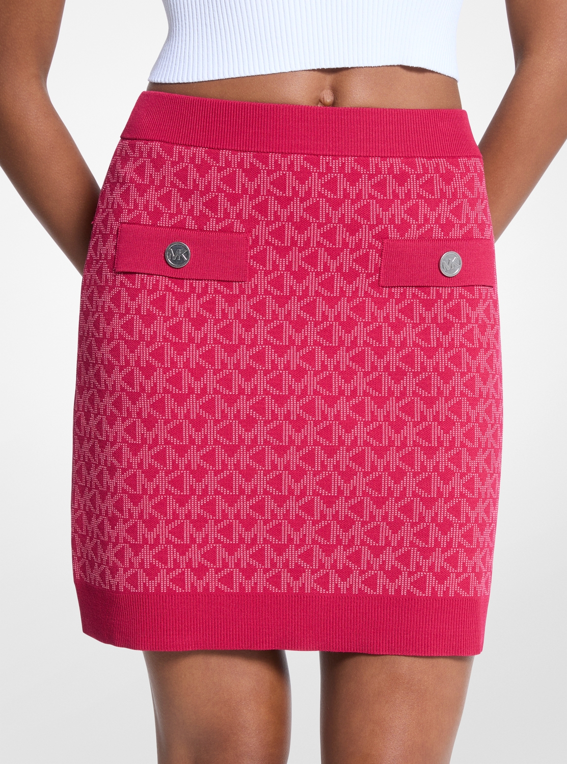 公式アウトレット】MK DOT ロゴ ジャカード ニット スカート