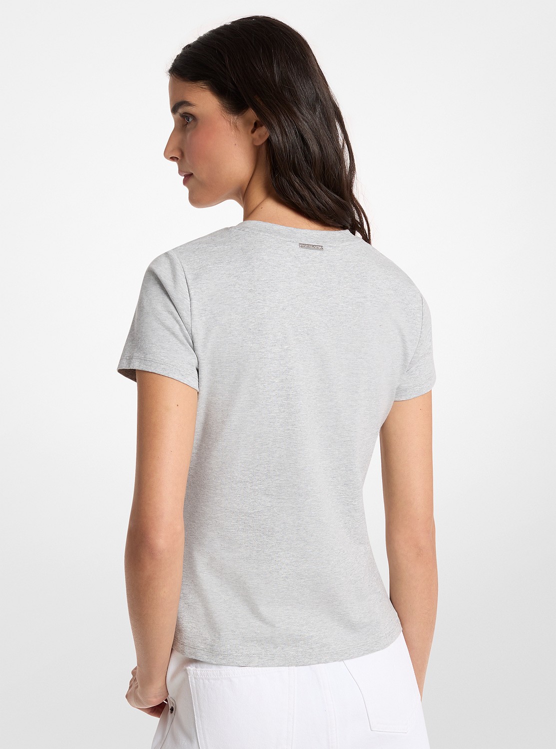 エンブリッシュ ロゴ ストレッチ コットン ジャージー Tシャツ