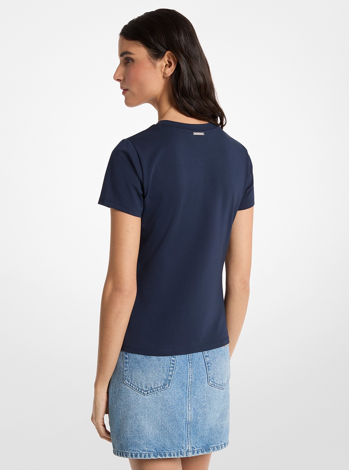エンブリッシュ ロゴ ストレッチ コットン ジャージー Tシャツ
