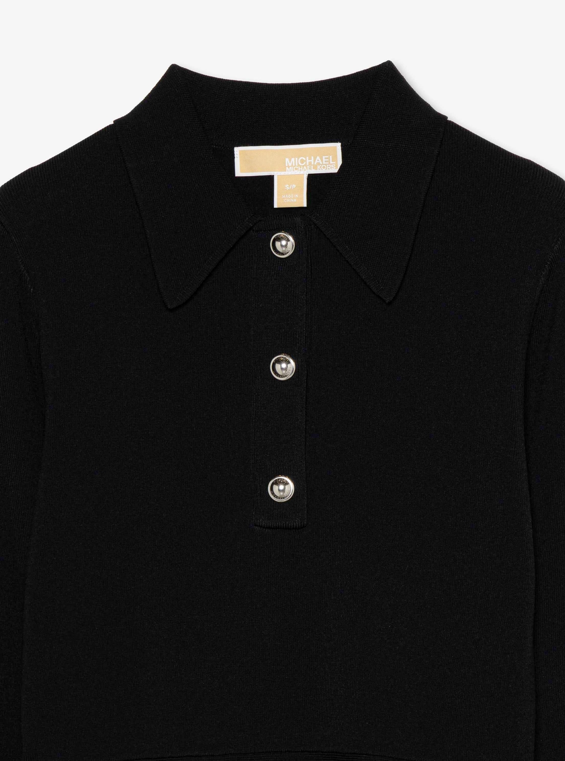 公式アウトレット】ロングスリーブ スナップ ミディ ポロドレス