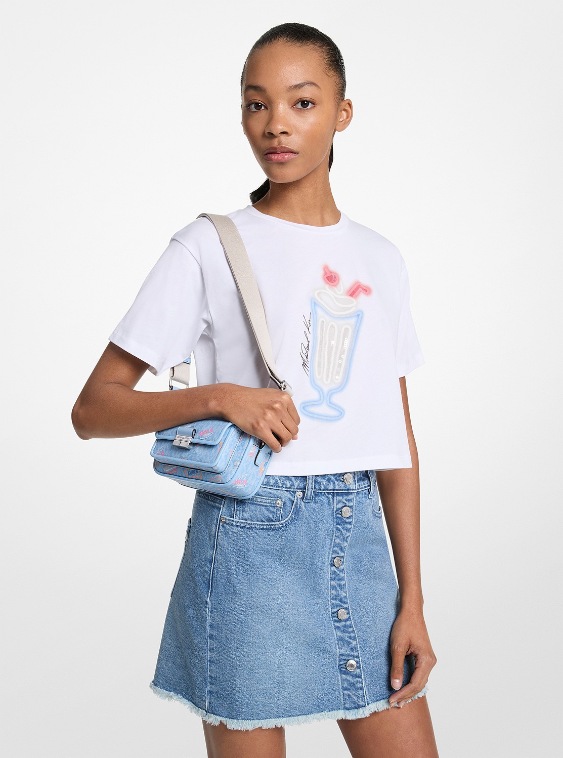 公式アウトレット】シークイン グラフィック コットン Tシャツ