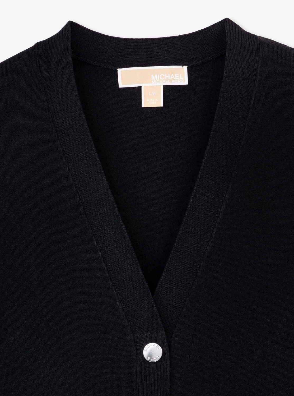 美品 23SS MICHAEL KORS マイケルマイケルコース MKシグネチャー チェーンベルト Vネック ロングニット カーディガン XS ブラウン系 レディース 古着 中古 美品 23SS MICHAEL KORS マイケルマイケルコース MKシグネチャー