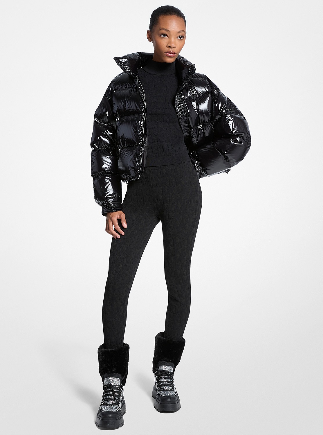 ロゴ ジャカード SKI レギンス