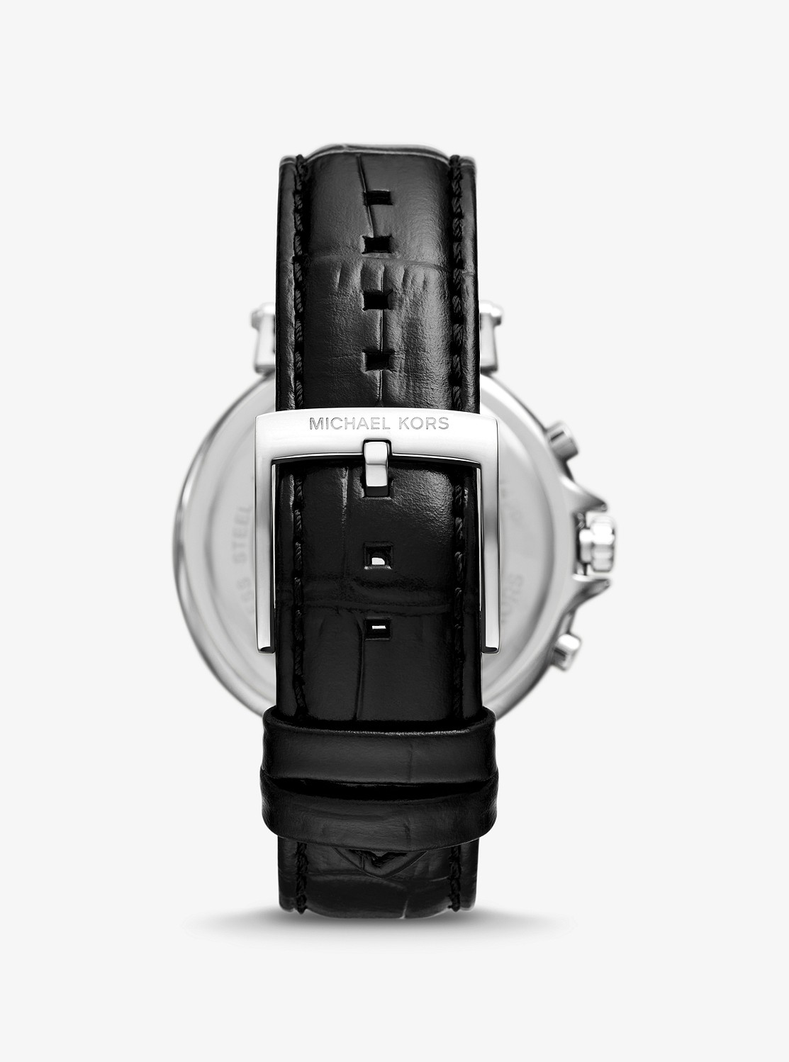 【アプリ先行価格】MAREN オーバーサイズ シルバートーン クロコダイル エンボスレザー ウォッチ