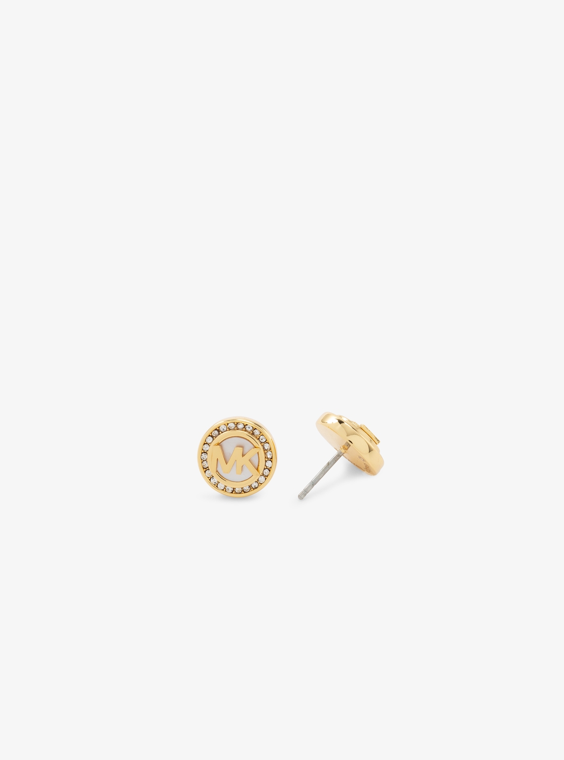 サークルロゴ マザーオブパール ペンダント & スタッド ピアス セット
